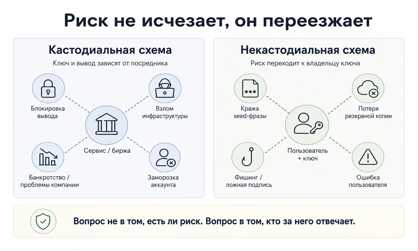 Риски кастодиального и некастодиального хранения криптовалюты